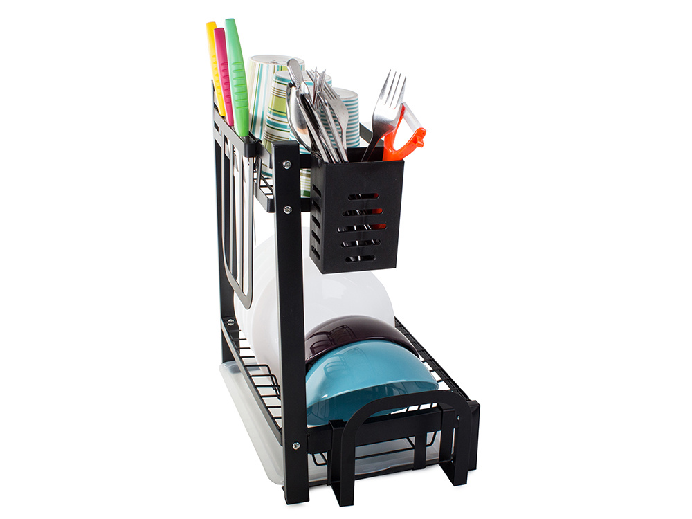 2-Tier Dish Drying Rack, Black (2)