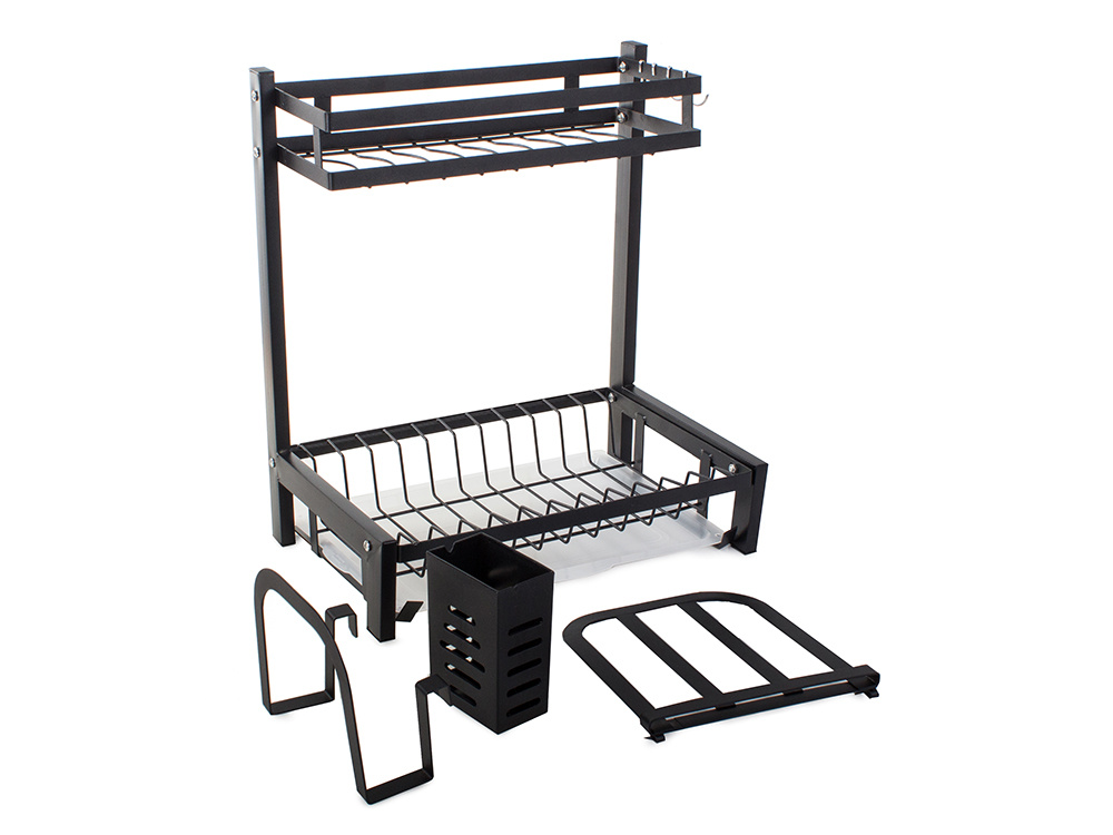 2-Tier Dish Drying Rack, Black (3)