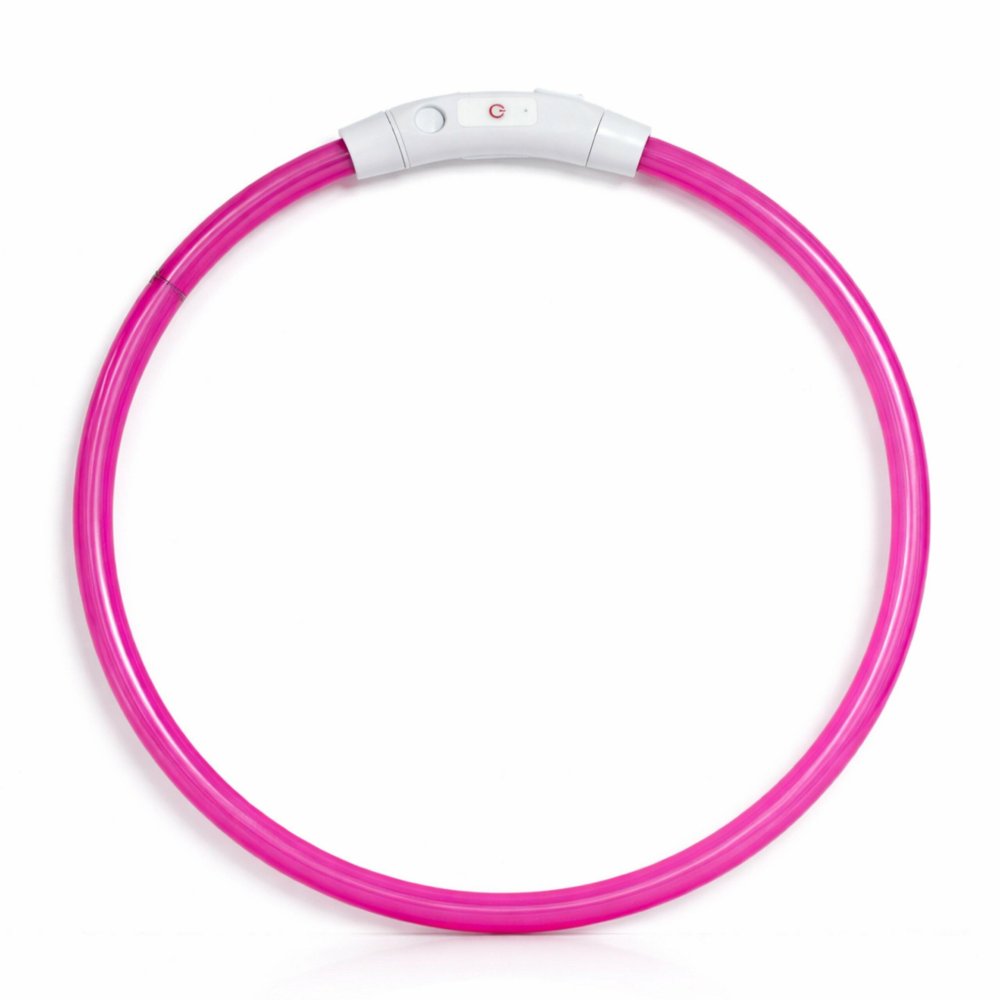 LED Dog Collar Adjustable Light Up Pet Safety Collar, Pink (0)