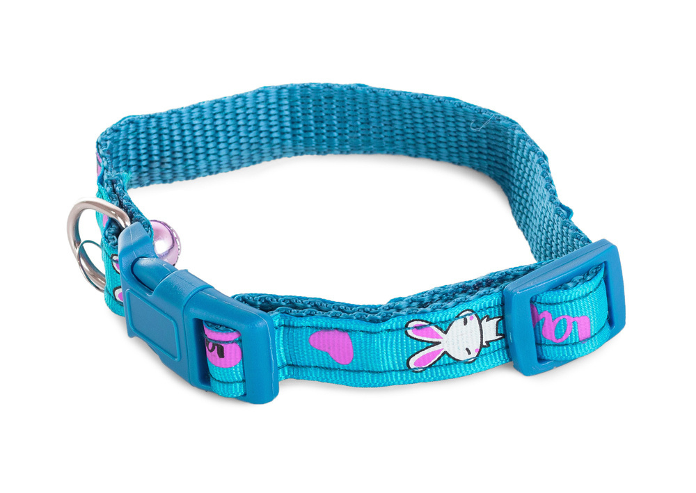 Fabric collar for dog or cat with bell, 1.5 cm (1)