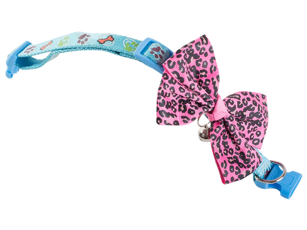 Adjustable collar for dog or cat with bell, assorted colors (3)