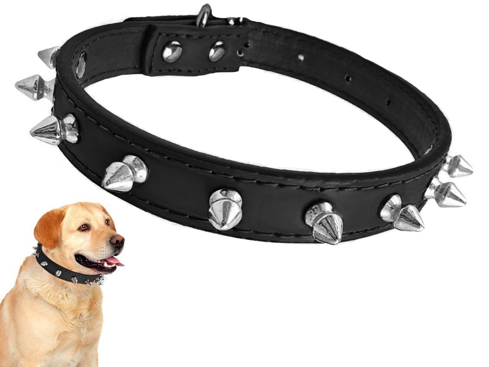 Adjustable Eco-Leather Studded Dog Collar L (0)