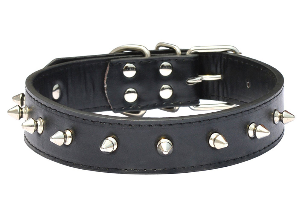Adjustable Eco-Leather Studded Dog Collar L (3)