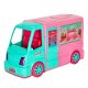2-in-1 Doll Camper Van & Ice Cream Food Truck Playset with Doll, 21 pcs