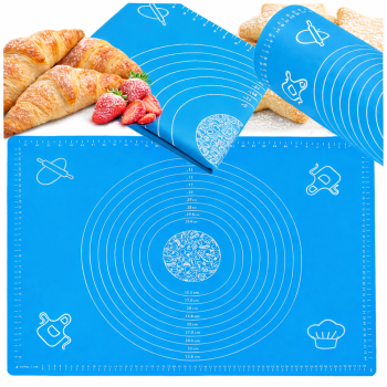 Non-Slip Silicone Pastry Mat for Dough Rolling 70x50cm, Blue