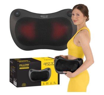 4FIZJO SHIATSU PRO+ Heated Neck Massage Cushion Pillow Body Massager, Black