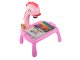 Children’s drawing projector with table and markers, pink