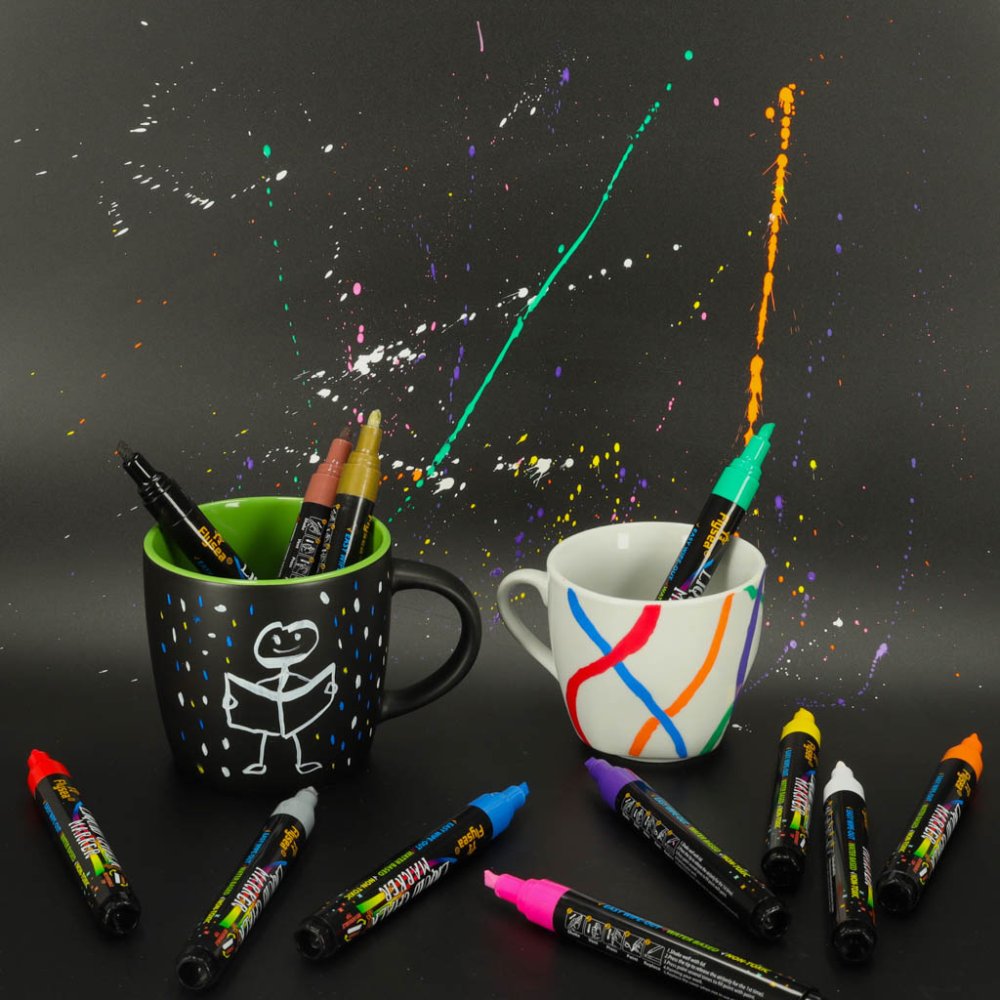 Markers for Glass, Ceramics and Chalkboards, 12 Pcs (4)