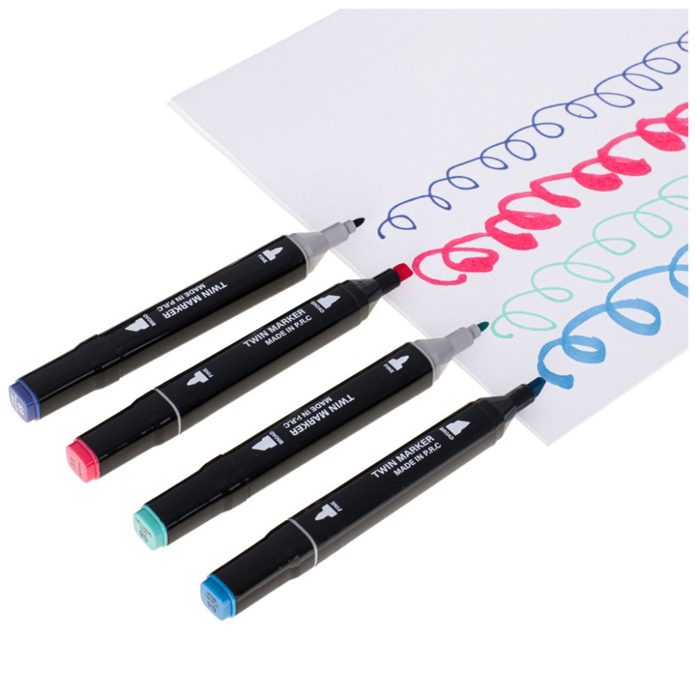 Double-Sided Alcohol Markers in Case 24 pcs + Stand (9)