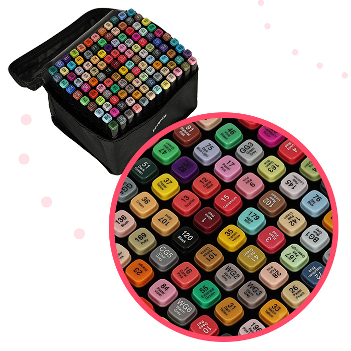 Double-Sided Alcohol Markers in Case 120 pcs + Stand (1)