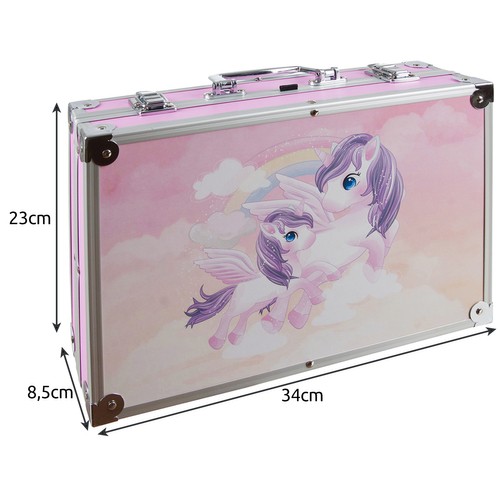 Art Set Kit (145 pcs.) for Painting with Metal Suitcase, unicorn (1)