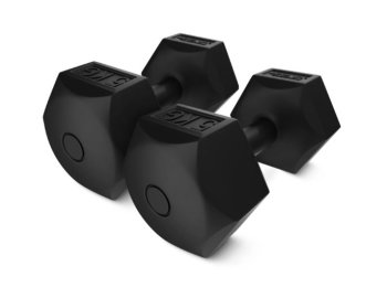 4FIZJO Bitumen Dumbbell Set 2 x 5 kg for Home Gym Strength Training, Black