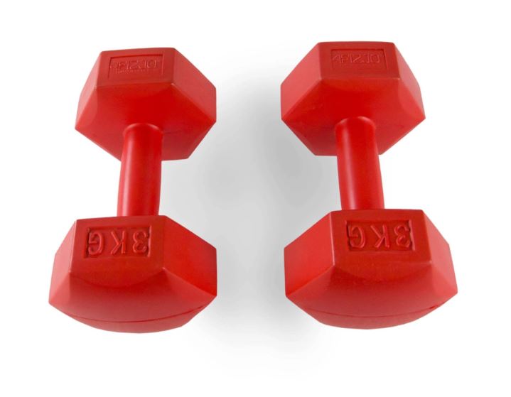 4Fizjo Dumbbells Weight for Fitness Aerobics Sports Training 2x3kg, Red (0)