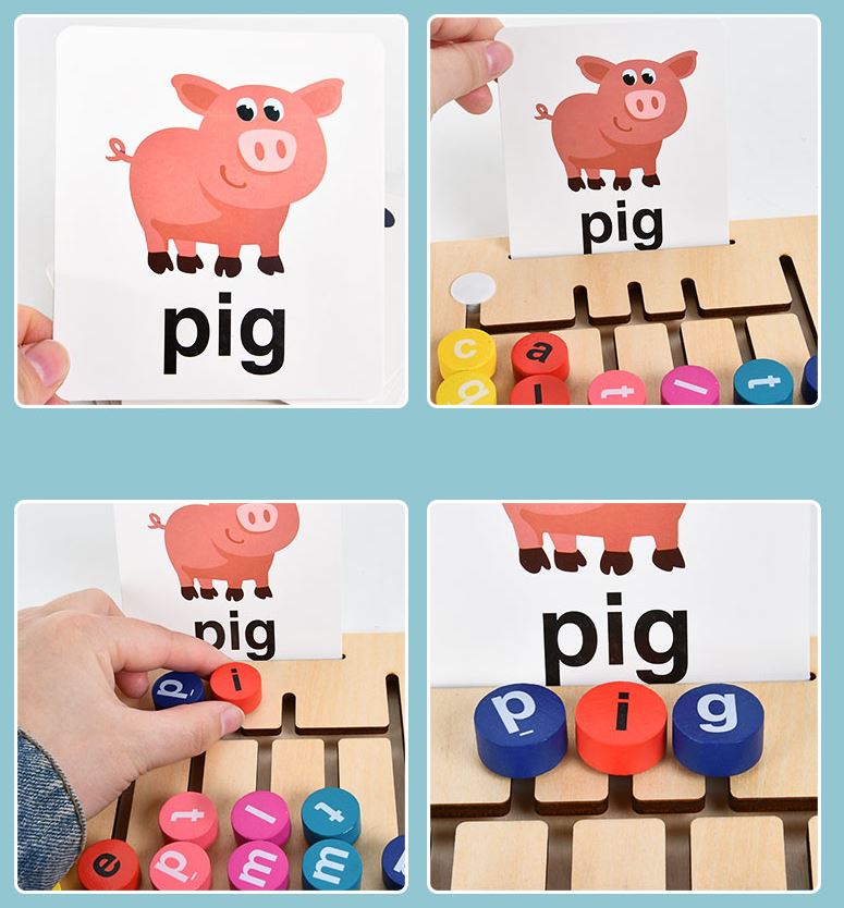 Educational Development Board with Letters and Words, 26 letters and 12 cards (0)