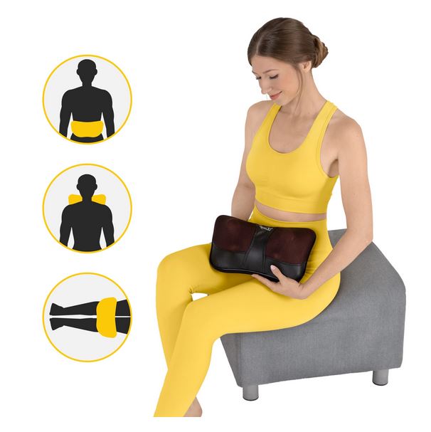 4FIZJO SHIATSU ULTRA+ Heated Neck Massage Cushion Pillow Body Massager, Brown (1)