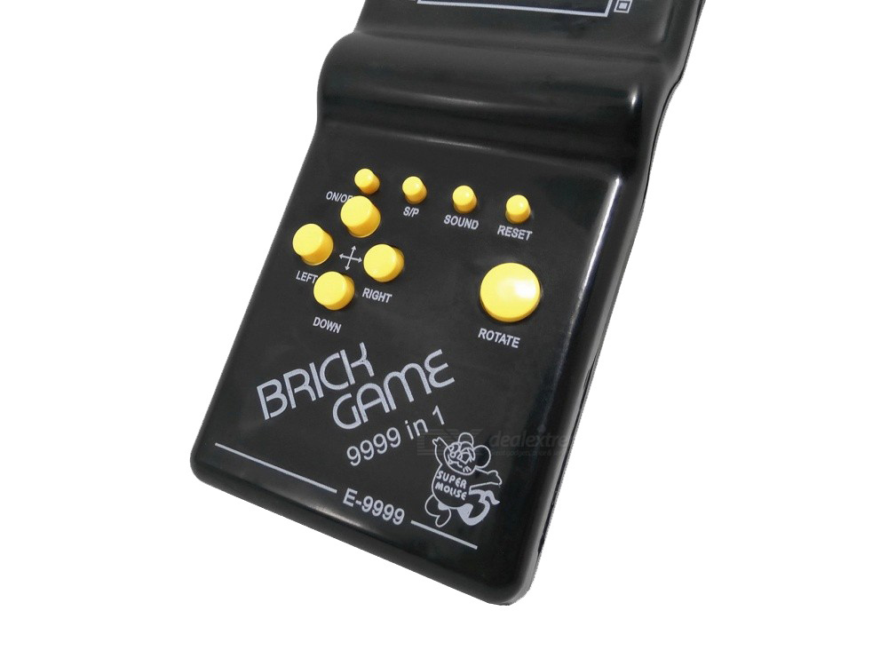 Retro Handheld Brick Game Console with Tetris 9999-in-1, Black (2)