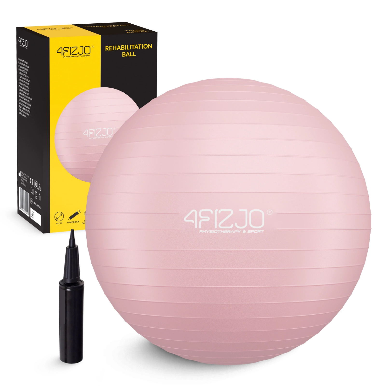4FIZJO Anti-Burst Exercise Ball 85 cm with Pump, Pink