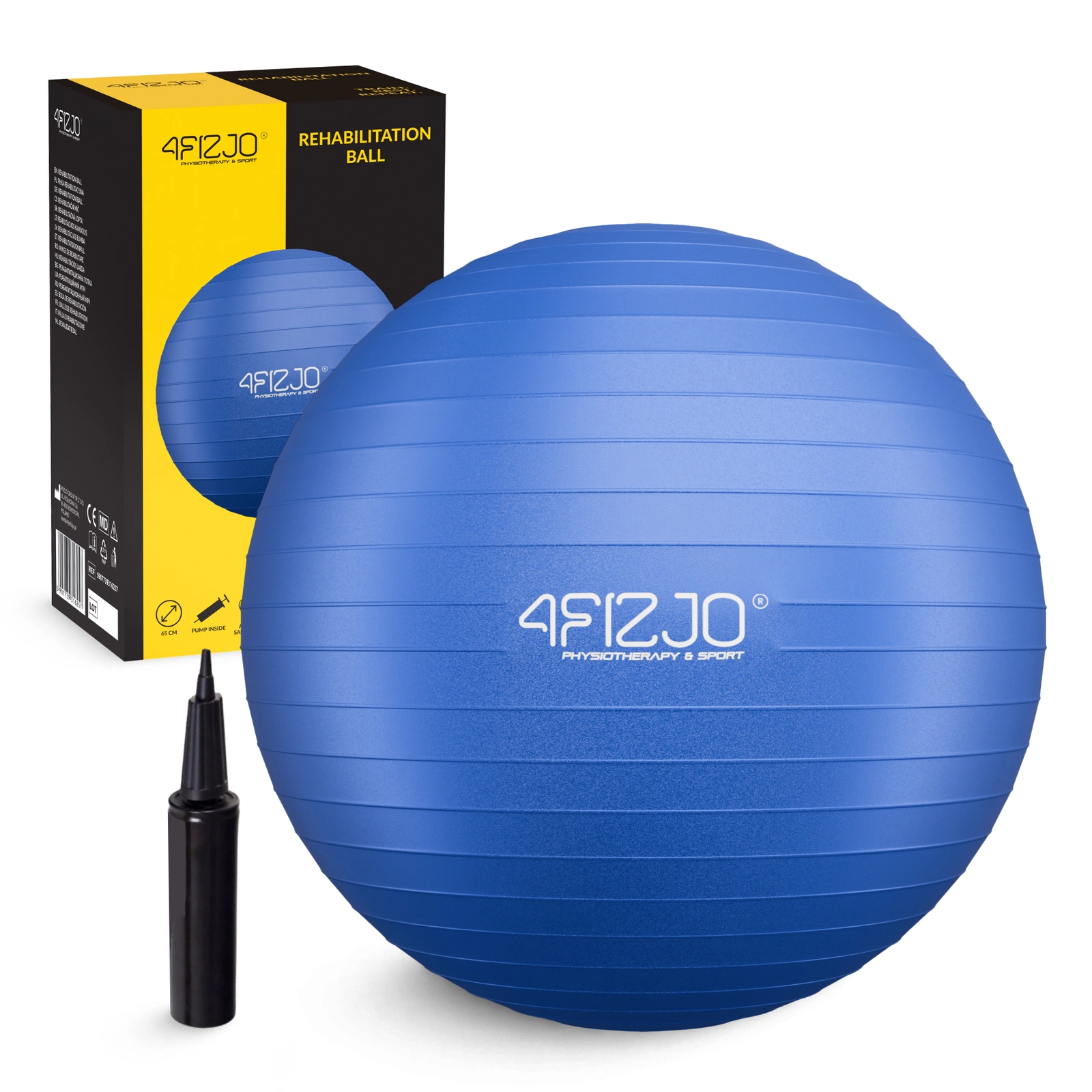 4FIZJO Anti-Burst Exercise Gym Ball 85 cm with Pump, Blue