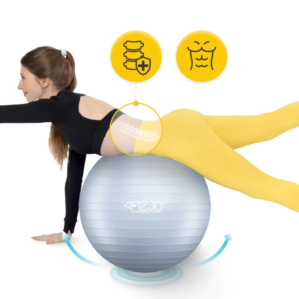 4FIZJO 55cm Exercise Ball for Stability, Yoga & Physical Therapy, Grey (1)