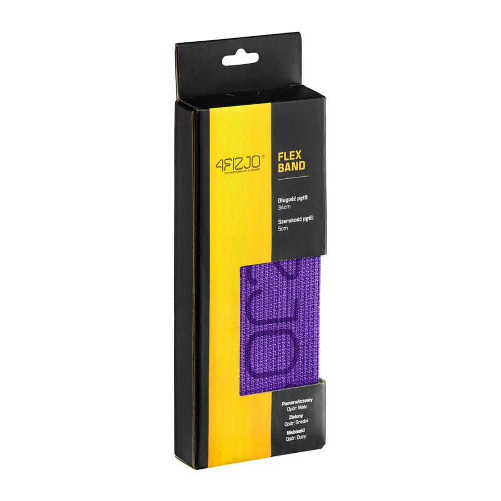 4Fizjo Flex Band Flexible Textile Training Mini Loop Bands Tapes, Purple (very strong resistance) (0)