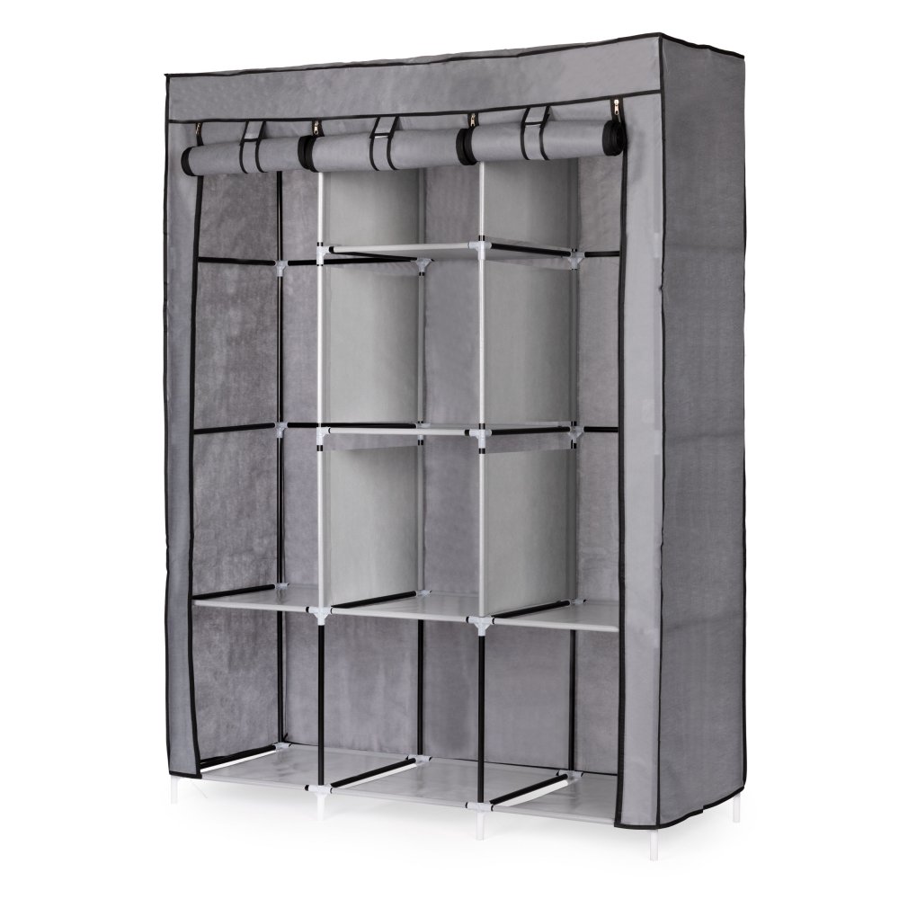 Large Fabric Wardrobe with Shelves and Hanging Rail Clothes Organizer ModernHome (2)