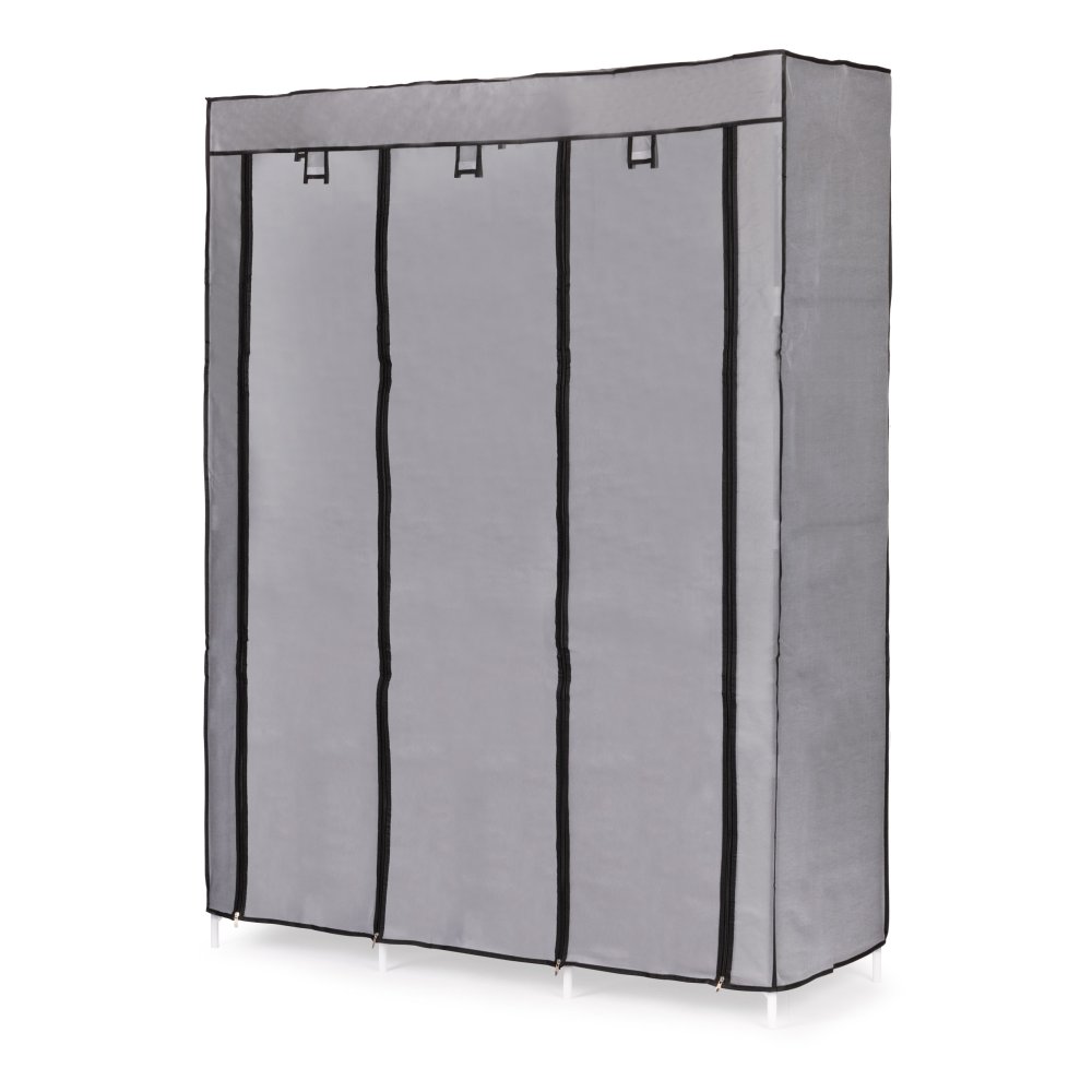 Large Fabric Wardrobe with Shelves and Hanging Rail Clothes Organizer ModernHome (3)