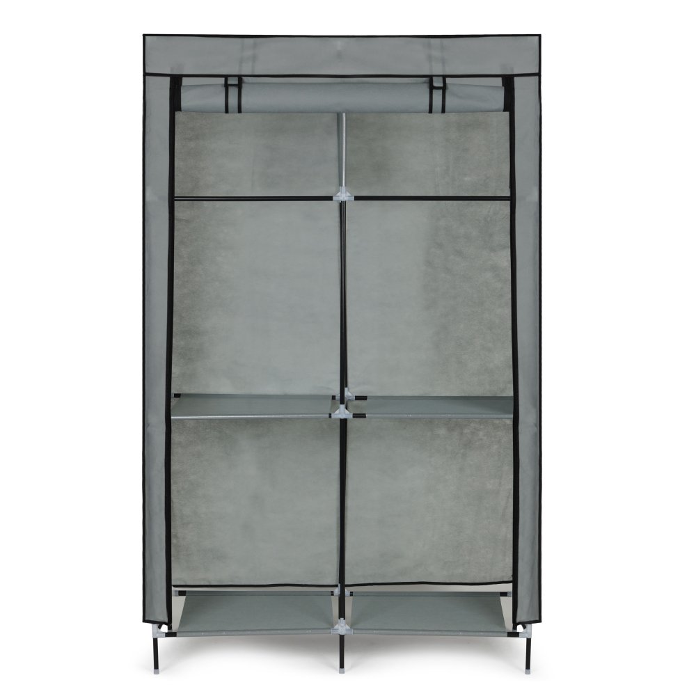 Large Fabric Wardrobe with Shelves and Hanging Rails ModernHome (1)