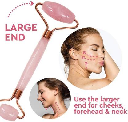 ACTIVFIZJO Rose Quartz Roller for Face and Neck Anti Ageing Massager Gua Sha (2)