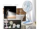 Wireless Foldable Adjustable Floor Table Fan with LED Lighting, 15-44 cm, Blue