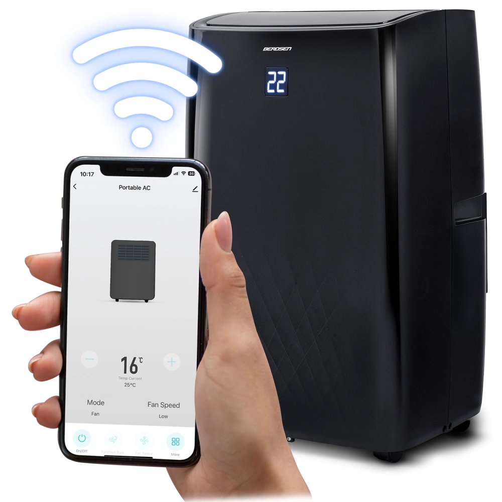 Berdsen BD-581 — portable 5‑in‑1 air conditioner 14000 BTU with cooling, heating, dehumidifying, fan, and night... (1)