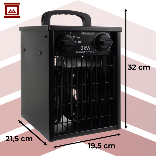 Kaminer 26072 Portable Electric Fan Heater 3000W with Thermostat (1)
