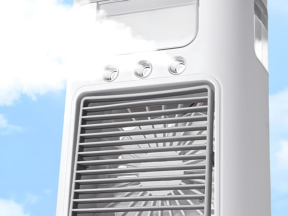 Portable Air Cooler Desk Fan with Humidifier USB RGB LED 3-Speed (1)