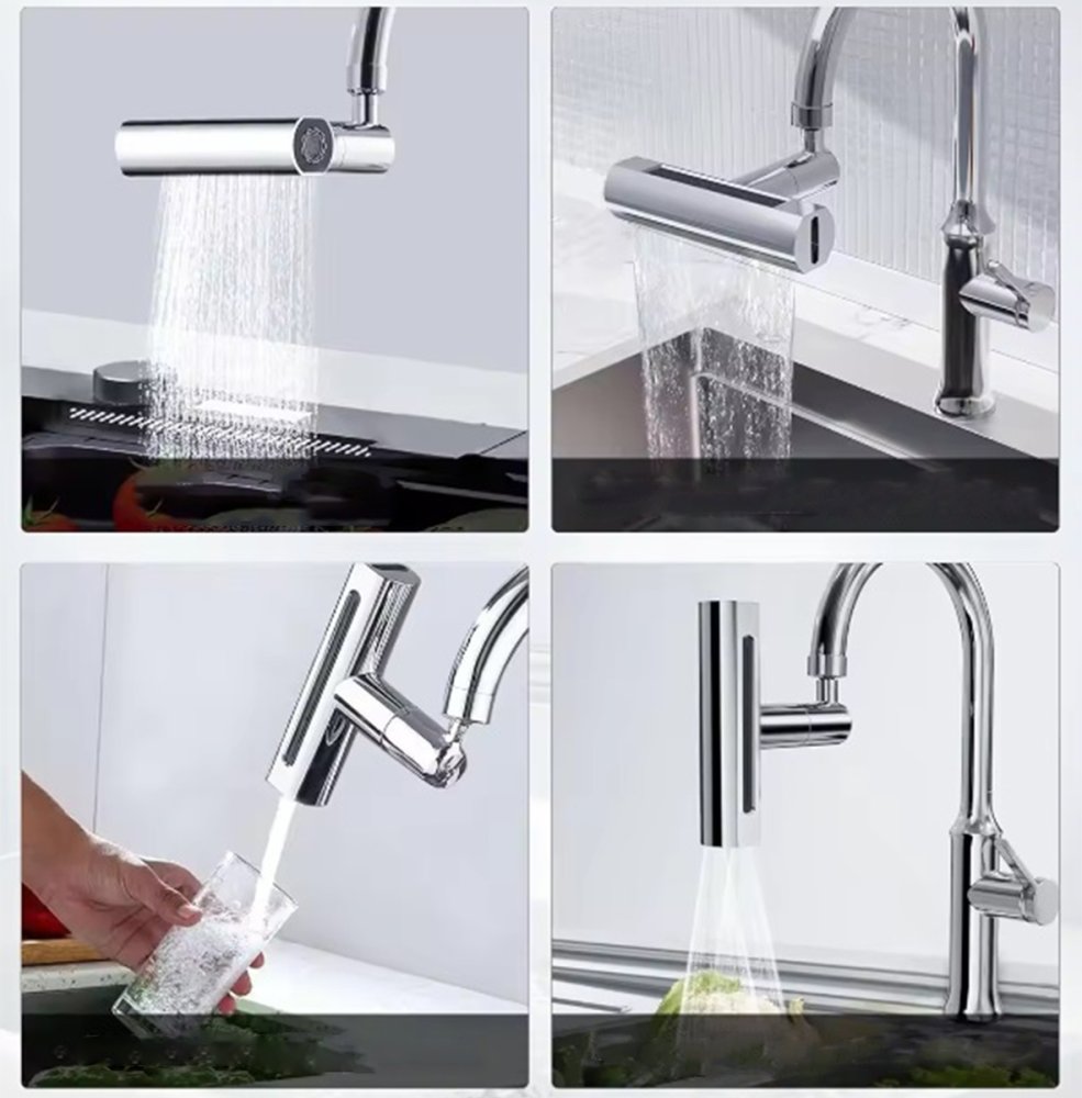 Swivel Faucet Aerator with 3 Modes, M22, ABS Plastic, Chrome (2)