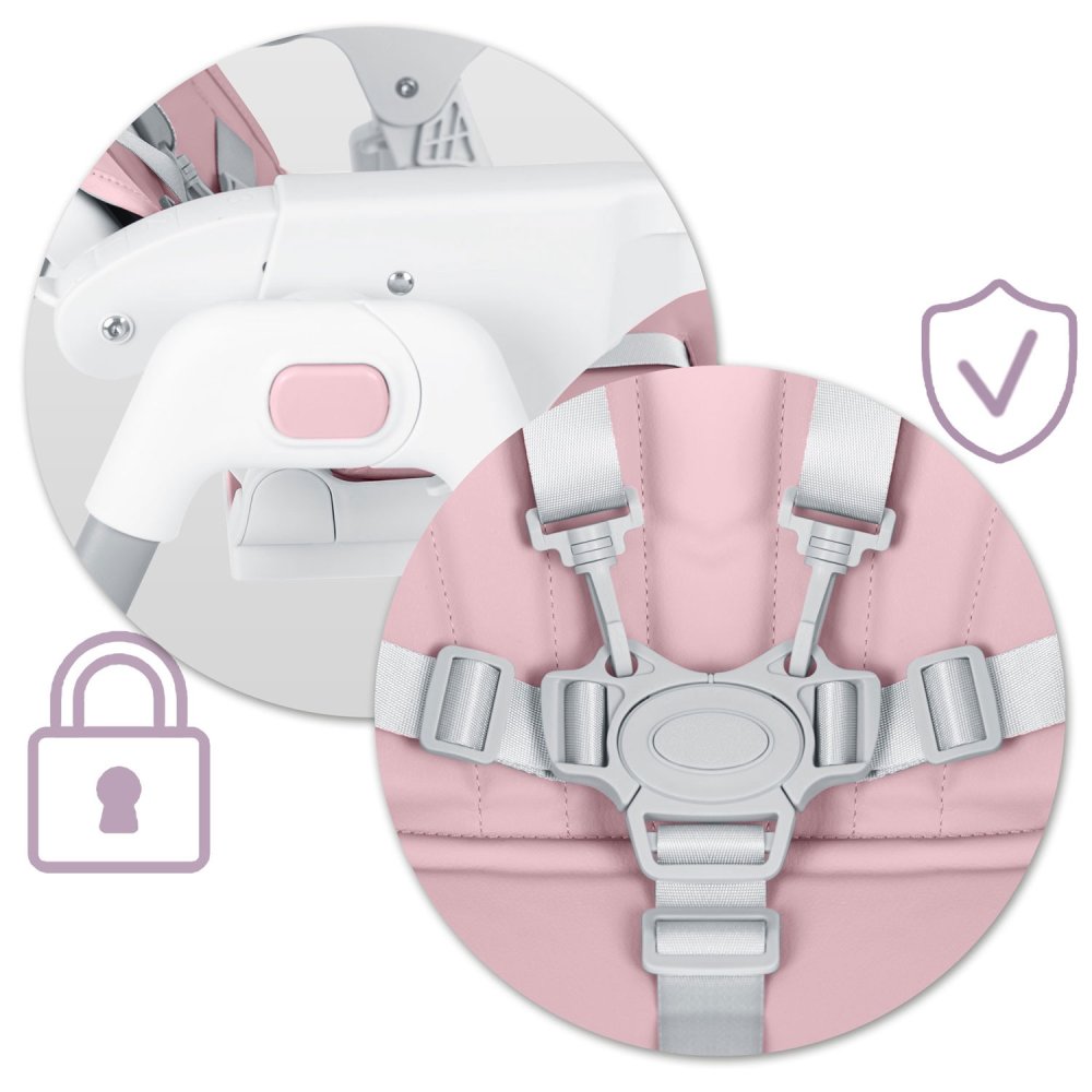 Ricokids Tulo Adjustable Folding High Chair, pink (3)