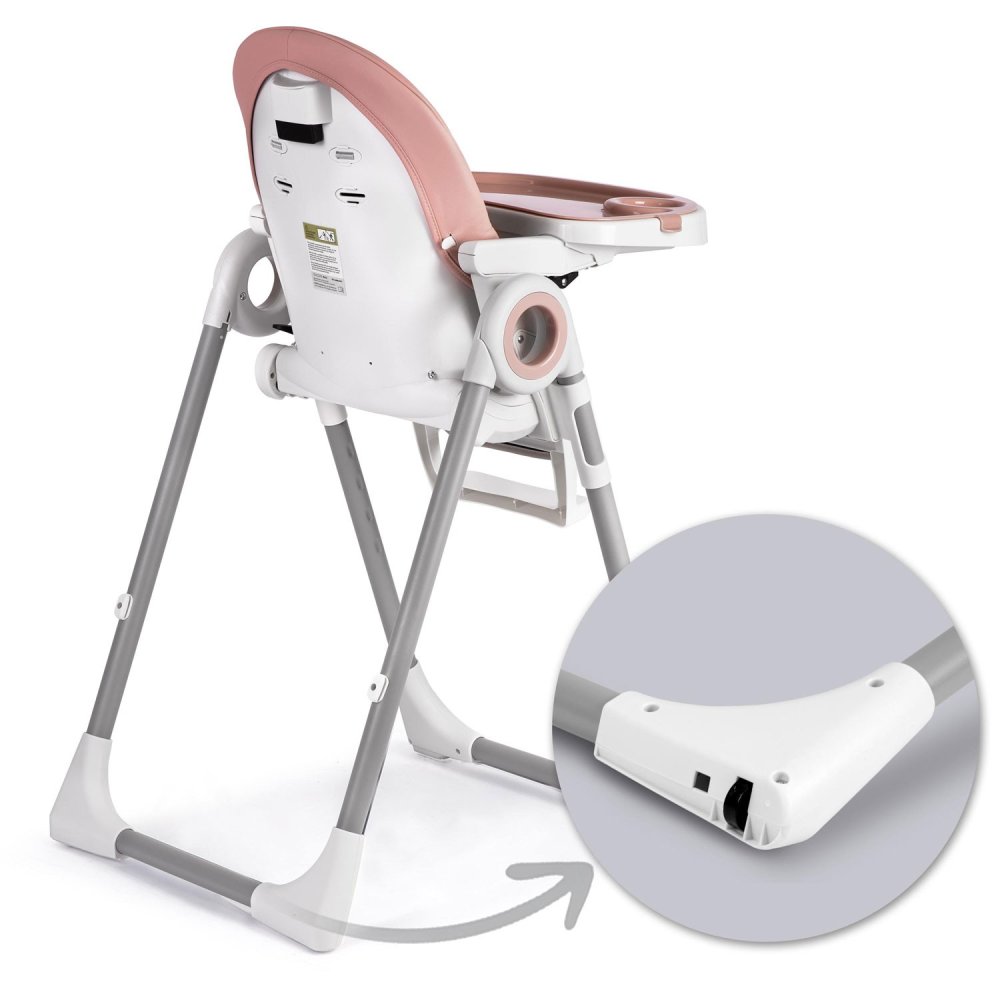 Nukido Belo Adjustable Baby High Chair with Removable Tray and Toy Bar, Pink (2)