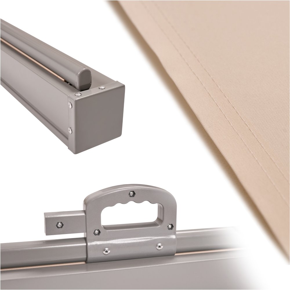 LUARO Side Awning for Terrace, Retractable 180 x 400 cm, Beige (0)