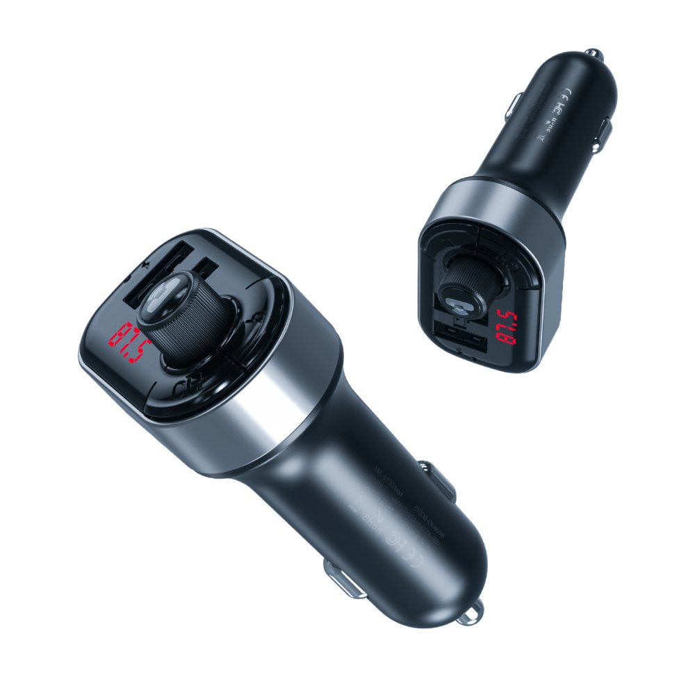 XO BCC10 Bluetooth FM Transmitter for Car with MP3 Player & 3.1A USB Charger, Black (2)