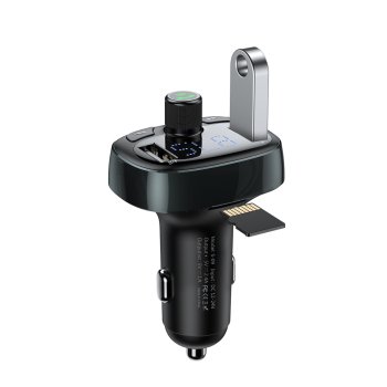 Baseus S-09 Bluetooth FM Transmitter for Car, 18W USB Car Charger MP3 Player, Black