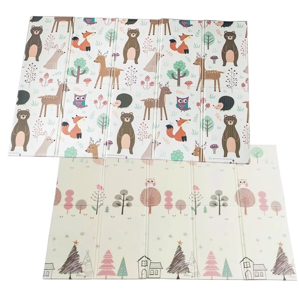 NICEKIDS Double-sided Foldable XPE Foam Play Mat Pad Rug for Kids, 200x150cm, Forest (5)