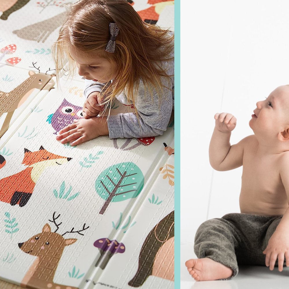 NICEKIDS Double-sided Foldable XPE Foam Play Mat Pad Rug for Kids, 200x150cm, Forest (7)