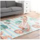NICEKIDS Double-sided Foldable Foam Play Mat Pad Rug for Children, City/Animals, 200x150cm