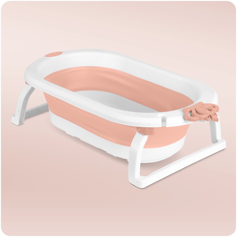 Foldable Baby Bath with Infant Insert for Newborns Ricokids RK-286, White-Pink (1)