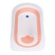 ECOTOYS Foldable Baby Bathtub with Temperature Sensor Drain Plug, Pink