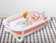 Nicekids Folding Baby Bathtub with Cushion, Pink/White