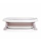 Foldable Baby Bathtub with Thermometer and Newborn Support Insert, Pink