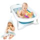 Nicekids Folding Baby Bathtub, Blue/White