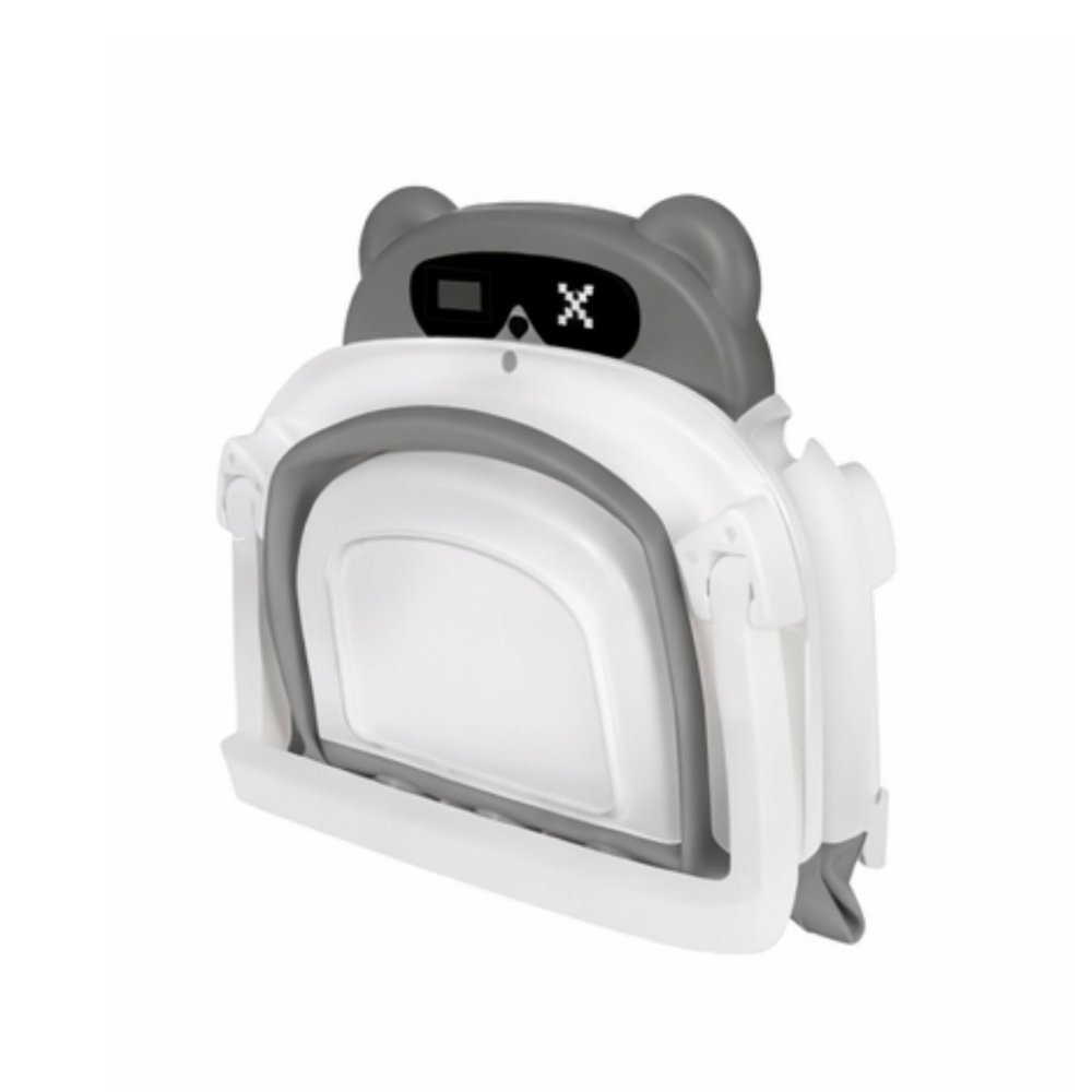 Foldable Baby Bathtub with Thermometer and Infant Support Pillow, Grey (3)