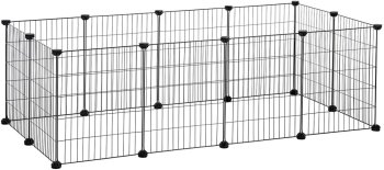 Modular Small Animal Playpen Enclosure for Hamsters and Guinea Pigs, Black