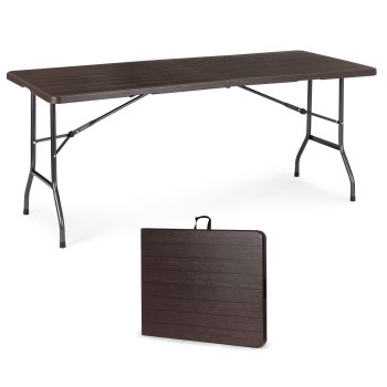 MultiGarden 180cm Folding Table for Catering, Banquets and Outdoor Parties, Brown