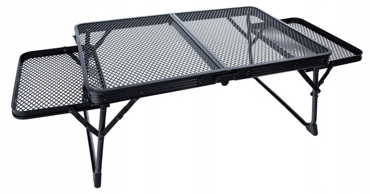 Travel Folding Aluminum Table with Shelves (2)